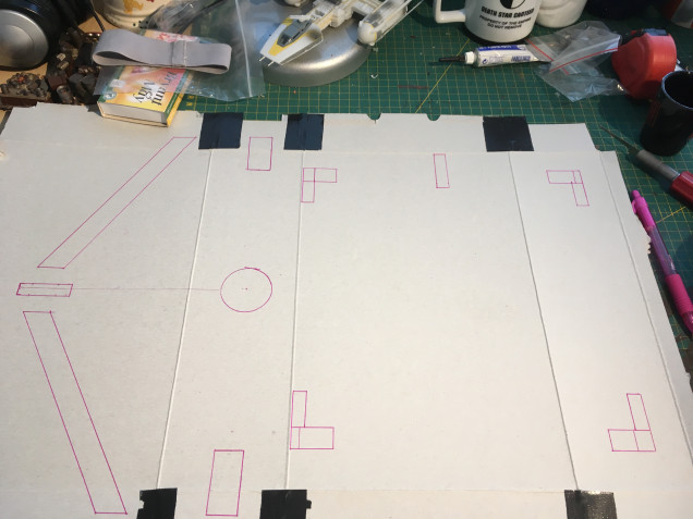 Started by making a template in cereal box cardboard 