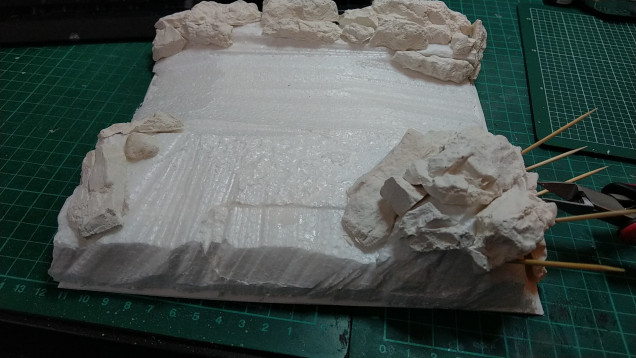 Starting to take shape with the rock formations