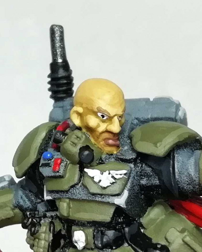 Face of 2nd Sarge with blueshade (shaven beard)