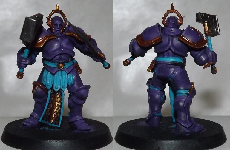 The second test mini done as an Astral Templar. Thought the purple pauldrons were too plain...