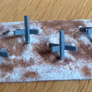 Defensive Obstacles - Applying the basing material