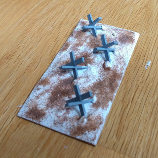 Defensive Obstacles - Applying the basing material