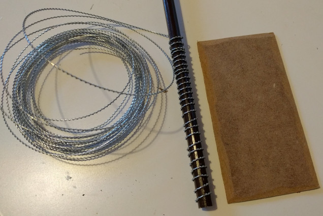 One of the lengths of coiled barbed wire