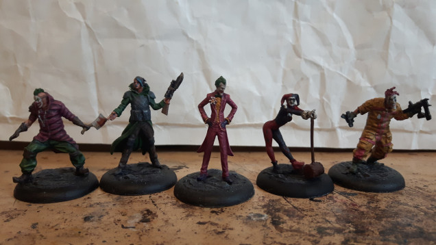 I've gone for bright colours on my Joker gang. 