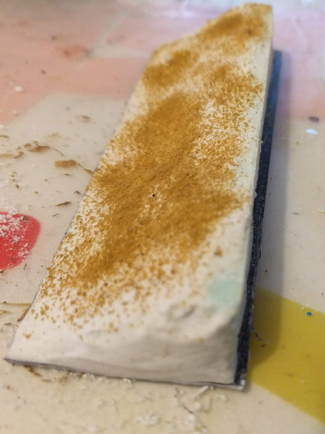 Example of the sanded, flat surface 