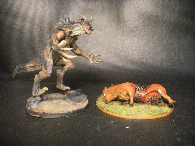 while painting my FWW miniature i remember brahmin model i have had a chance to 3d print PVC Deathclaw model