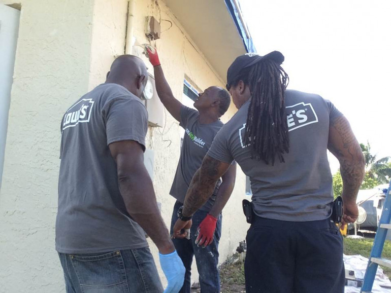 Some of our collaborators from Lowe's (local home improvement outlet).  In addition to the expertise, they also provide most of the materials used in refurbishment of this house.