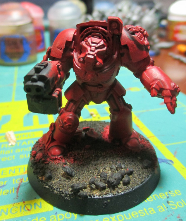 How the terminator looks after a nice wash of Agrax Earthshade.
