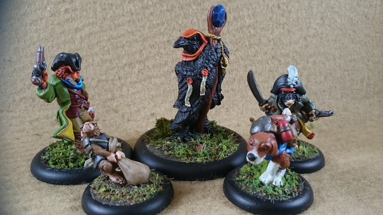 Raven mage, Mouse burglar, Fox, Beagle, Black rat