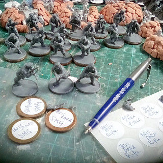 Starting the infantry and finishing filler base sculpting