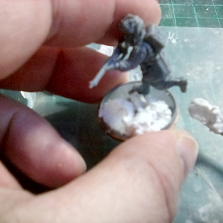 Starting the infantry and finishing filler base sculpting