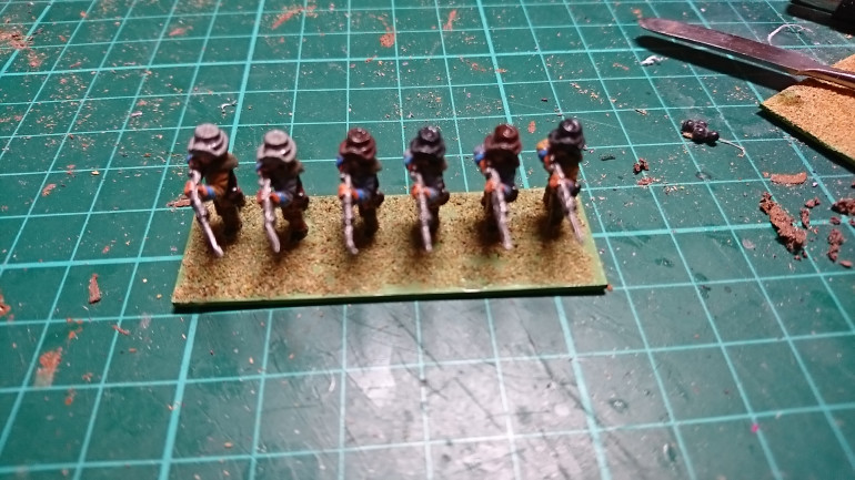 The infantry bases are all on 60mm x 20mm bases