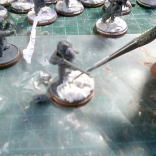 Starting the infantry and finishing filler base sculpting