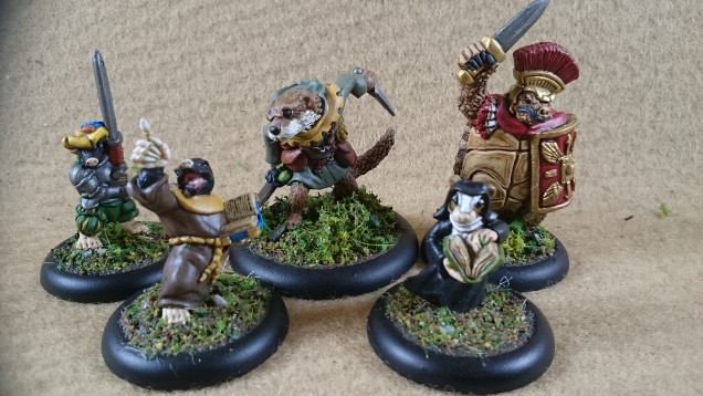 Otter, Mouse nun, Mole monk, Mole mercenary, Tortoise