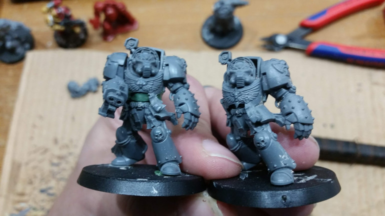 My scaled up test Terminator next to an identical Terminator.