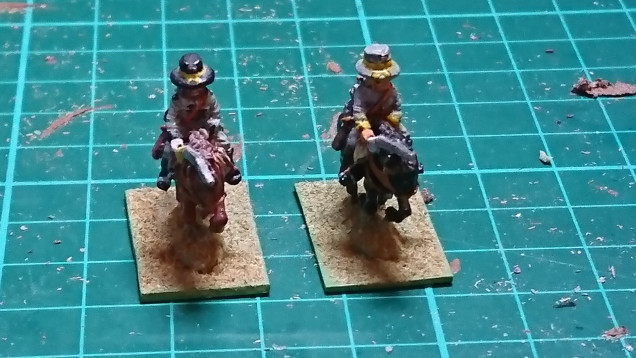I originally based all the Cavalry individually but they need to be based in twos for the game on a base of 25mm frontage