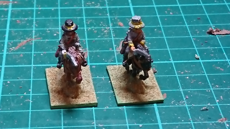 I originally based all the Cavalry individually but they need to be based in twos for the game on a base of 25mm frontage