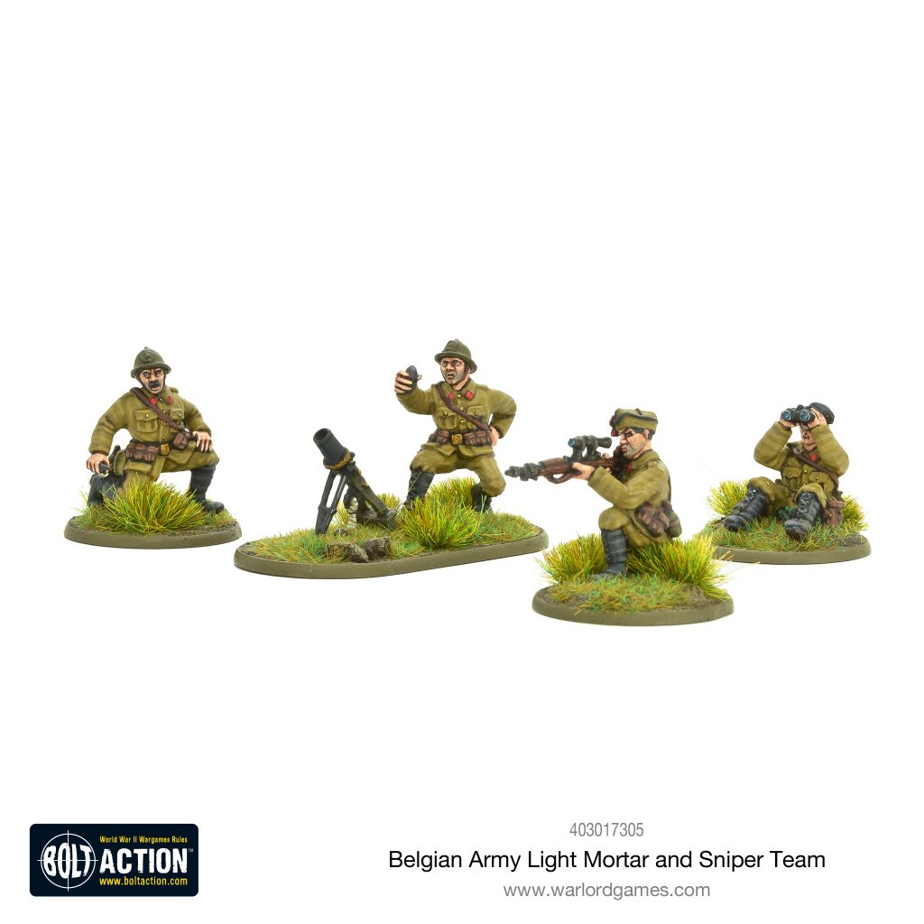 Belgian Light Mortar & Sniper Team - Warlord Games