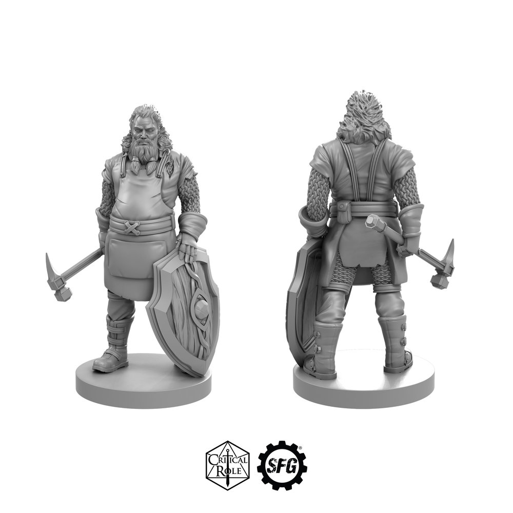 3 Kickstarter Exclusives Critical Role Miniatures Steam Forged For D& D Toy Gift 