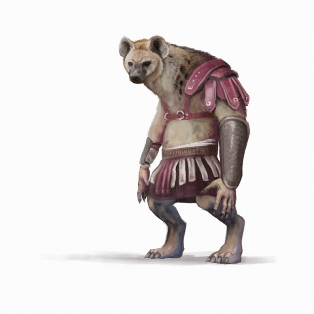 I did a quick sketch of a Gnoll that would be my goal. Not a 100% identical one, but something in that direction