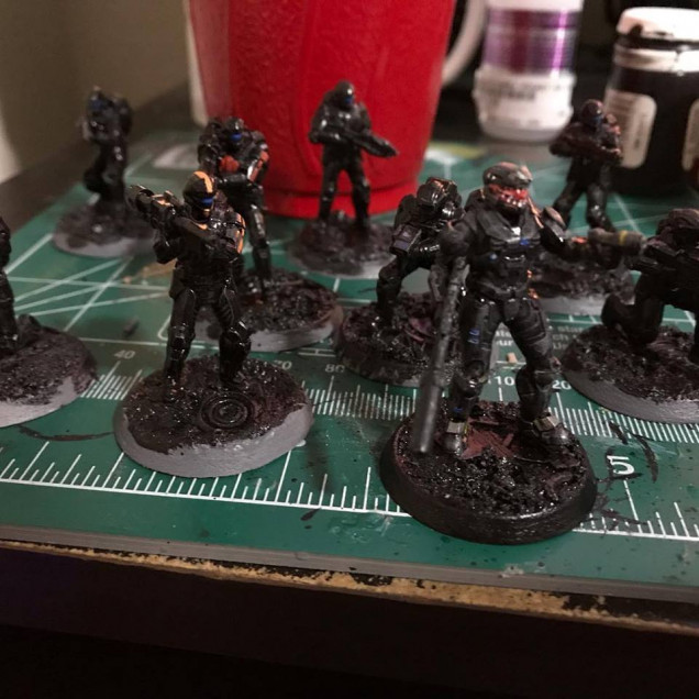 Painting some ODST and a lone Spartan 3
