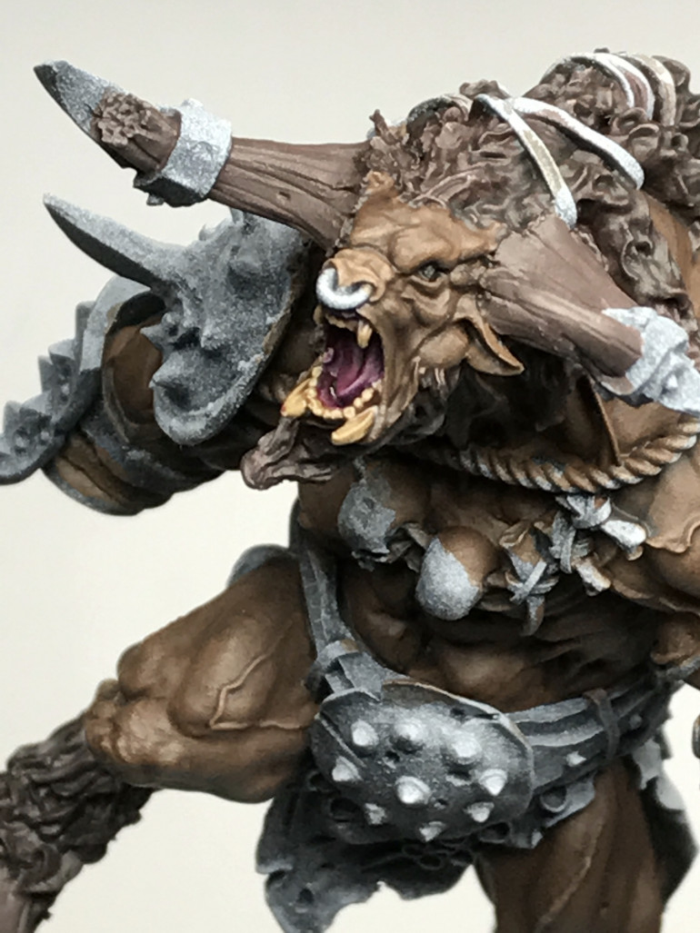 Made a start blocking in the colours on the minotaur itself