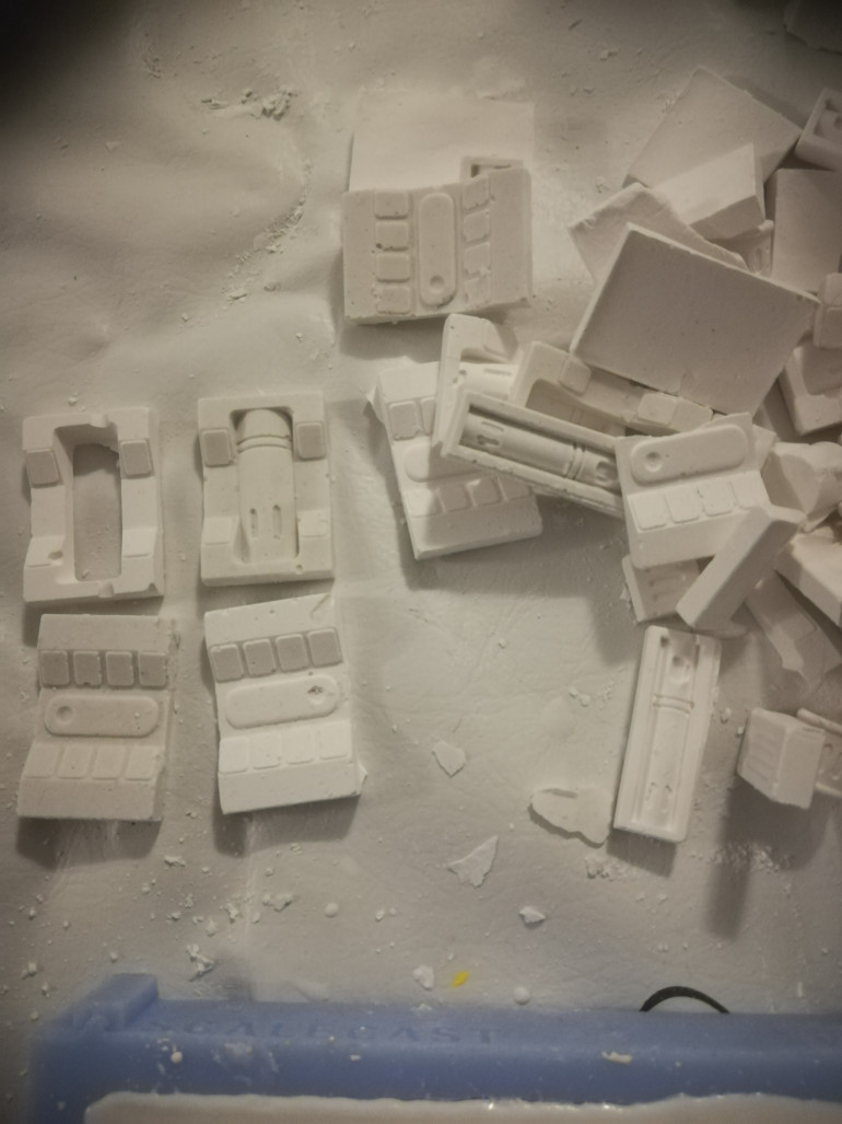 The pieces are full of detail and I am using plaster of Paris to make the sections