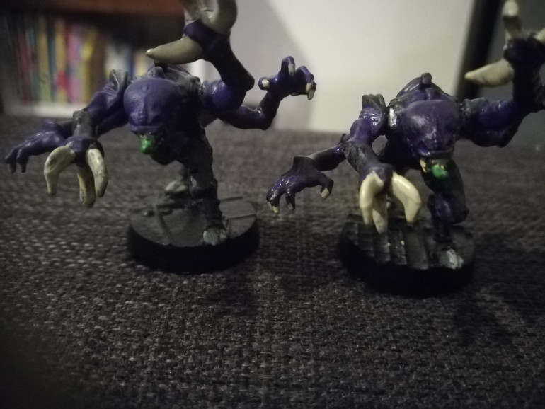 The genestealers have had their first coats of colour, i am planning to work on the lighter shades next and details followed by some quickshade