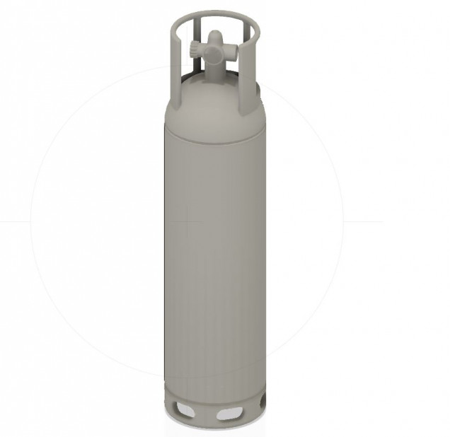 Image of the gas bottle I drawn This is 29mm tall by 7mm in thichness. It's designed to be hollow to save resin. 