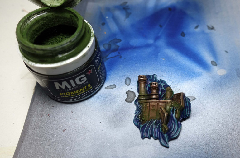 To create the impression of algae having formed on the wreck over the years: Mig Faded Green