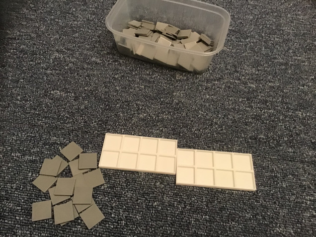 So that's my 20 x 20 x 2mm bases sorted and some printed and some 8 man movement bases printed, next stop build some troops