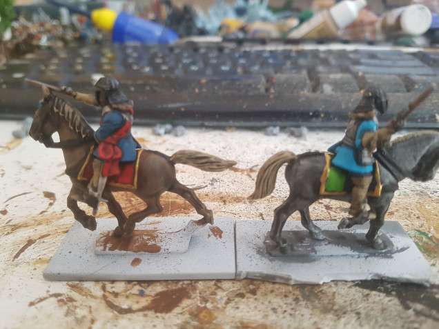 The Two Units of Pistoliers painted and Ready to Re-Base