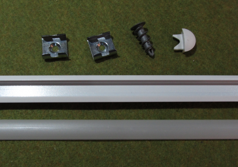 The extruded aluminum, diffuser strip and brackets