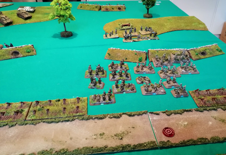 The Assault Platoon right in front of the HMG Nest