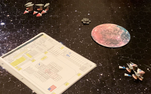 We make out initial approaches.  The Black Dragons will almost always lose initiative (American ships are smaller, faster, have upgraded thrust, and ALL of them have the 