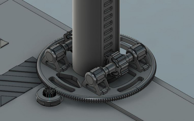 Original design the robot arms didnt need to be each able to 360 around the columns this is partly why it's taking me so long. 