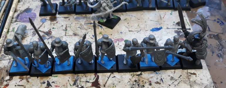 8 new proxy rank-filler spearmen plus a commander on the right