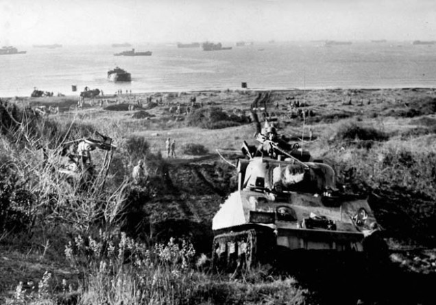 The beach landings were relatively unopposed and Allied forces could advance from the beaches
