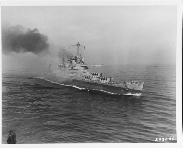 British and US Naval Ships supporting the beach landings at Salerno