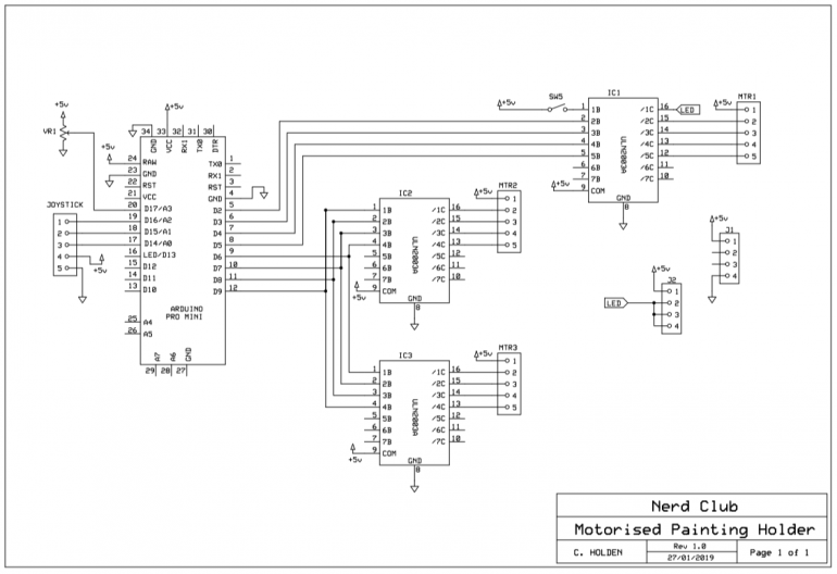 Arduino code for motorised painting handle