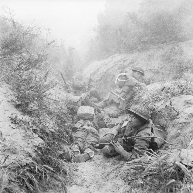British Troops from 1st Division dug around Anzio