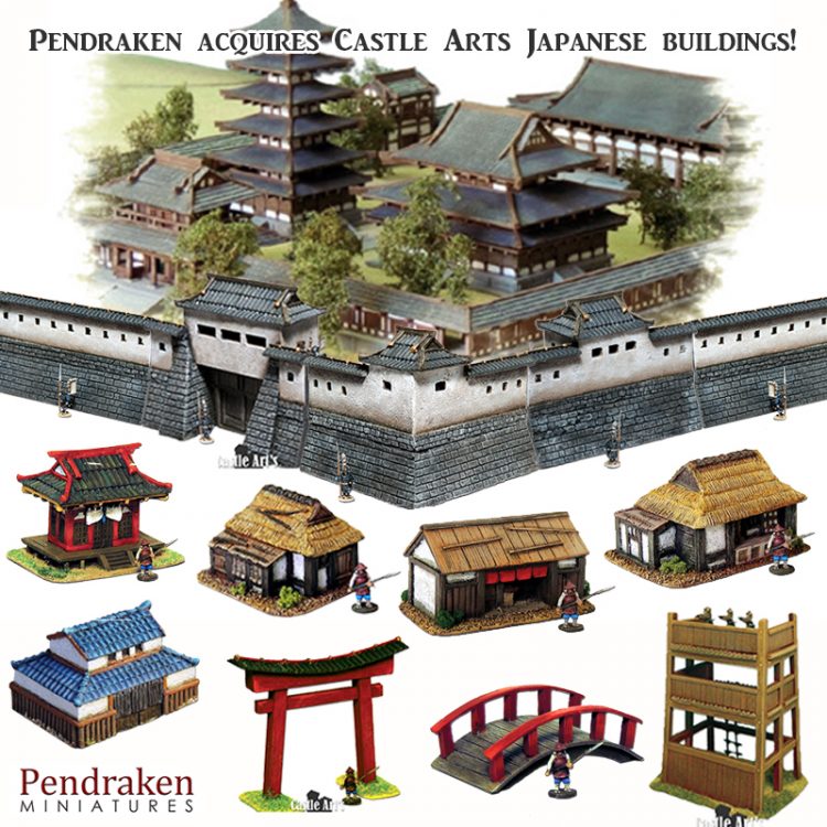 Pendraken Acquire Castle Arts 10mm Japanese Buildings OnTableTop
