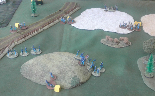 North and South fight the First Clash at Lament's Ridge an American Civil War game of 