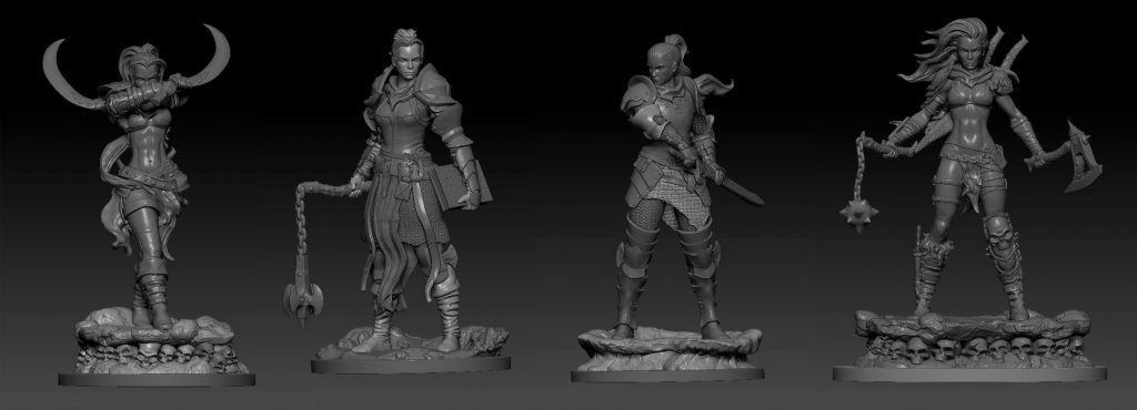 75mm Fantasy Females - Fire & Ice Miniatures