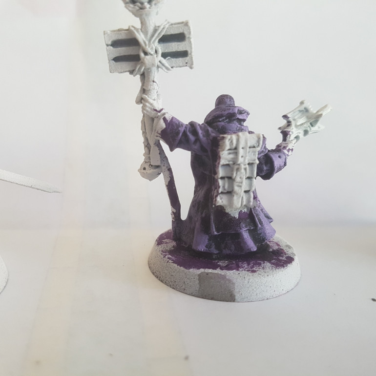 Painted with 50/50 Army Painter Matt White and Citadel Zereus Purple