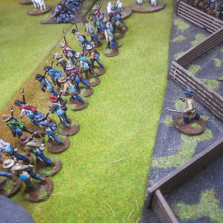 The Main Confederate Force Fires a Devastating Volley at the Yankees to their Front and Charge Home with the Bayonet