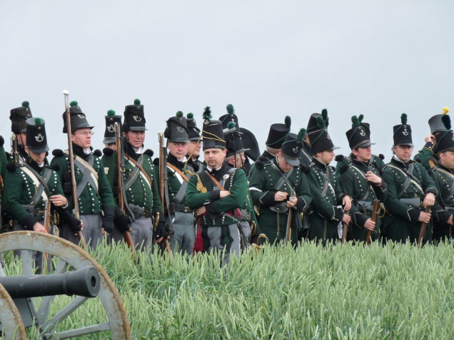 Re-enactors Waiting for the Start of the 200th Anniversary of the Battle of Waterloo.