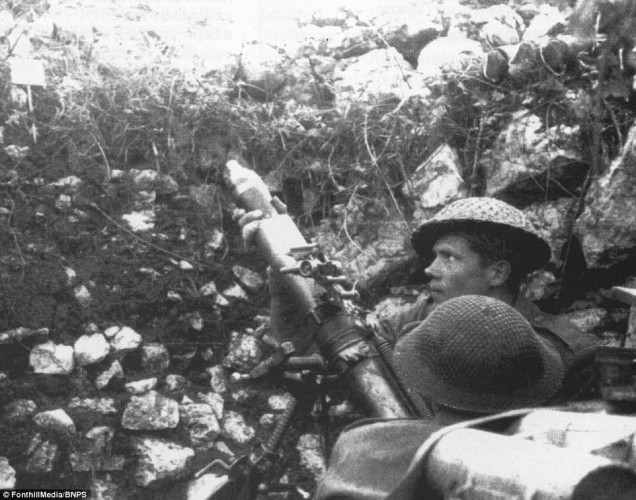 Allied Mortar Teams Bombard the Town of Cassino