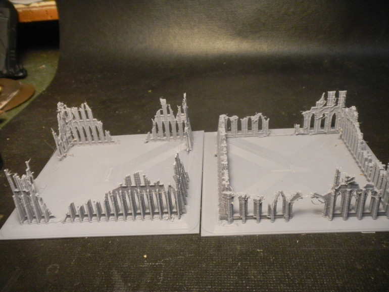 I had to try some 3d printed ruins for epic 40k by fractalnoise on thingiverse.