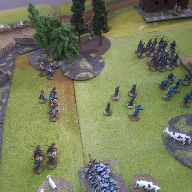 After a Devastating Volley from O'Reilly's Skirmishers the Remains of Lieutenant Hungerford's Men charge the Rebels. After their Charge O'Reilly Leads his Men into an Assault Which Leaves both Sides in Tatters.